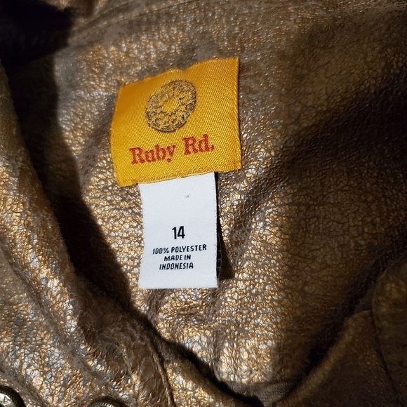 Lightweight snakeskin design metallic jacket sz 14 - Picture 8 of 8